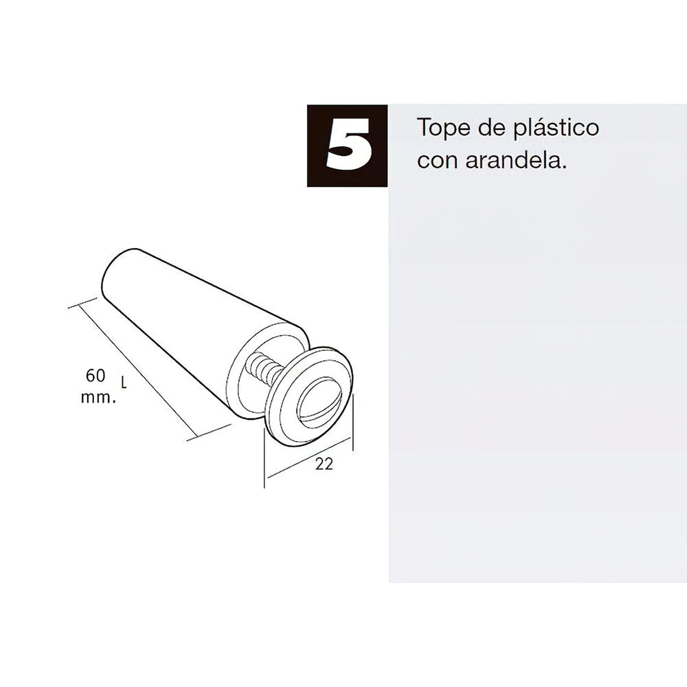 Blind stop with screw 60 mm brown