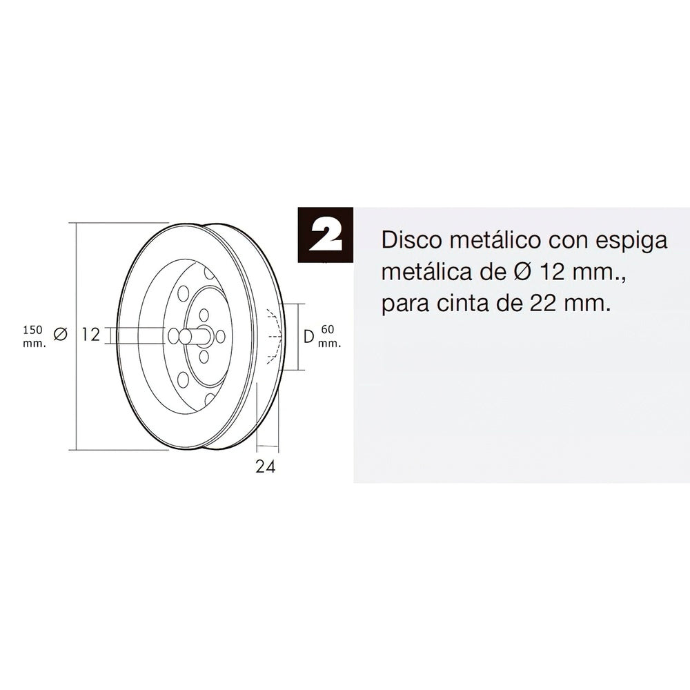 Disco flap metálico espiga metálica 150x60 fita 22 mm