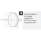 Disco persiana plástico. espiga metal 120x40 mm cinta 18 mm