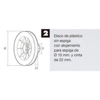 Disco persiana plástico. octogonal 160x60 mm cinta 22 mm
