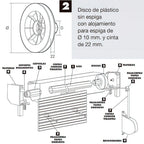 Disco persiana plástico. octogonal 160x60 mm cinta 22 mm