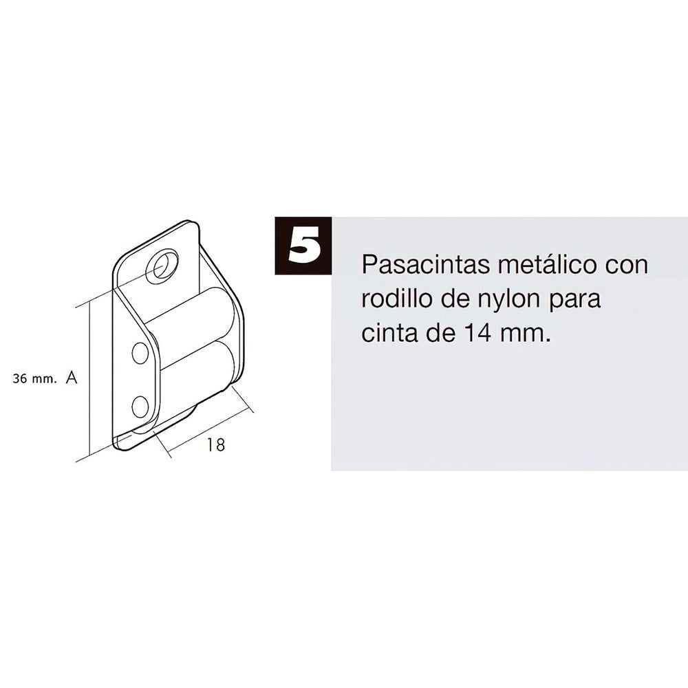 Nylon mini roller shutter tape guide for 14 mm tapes