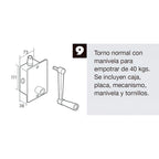 Torno elevación persiana empotrar aluminio