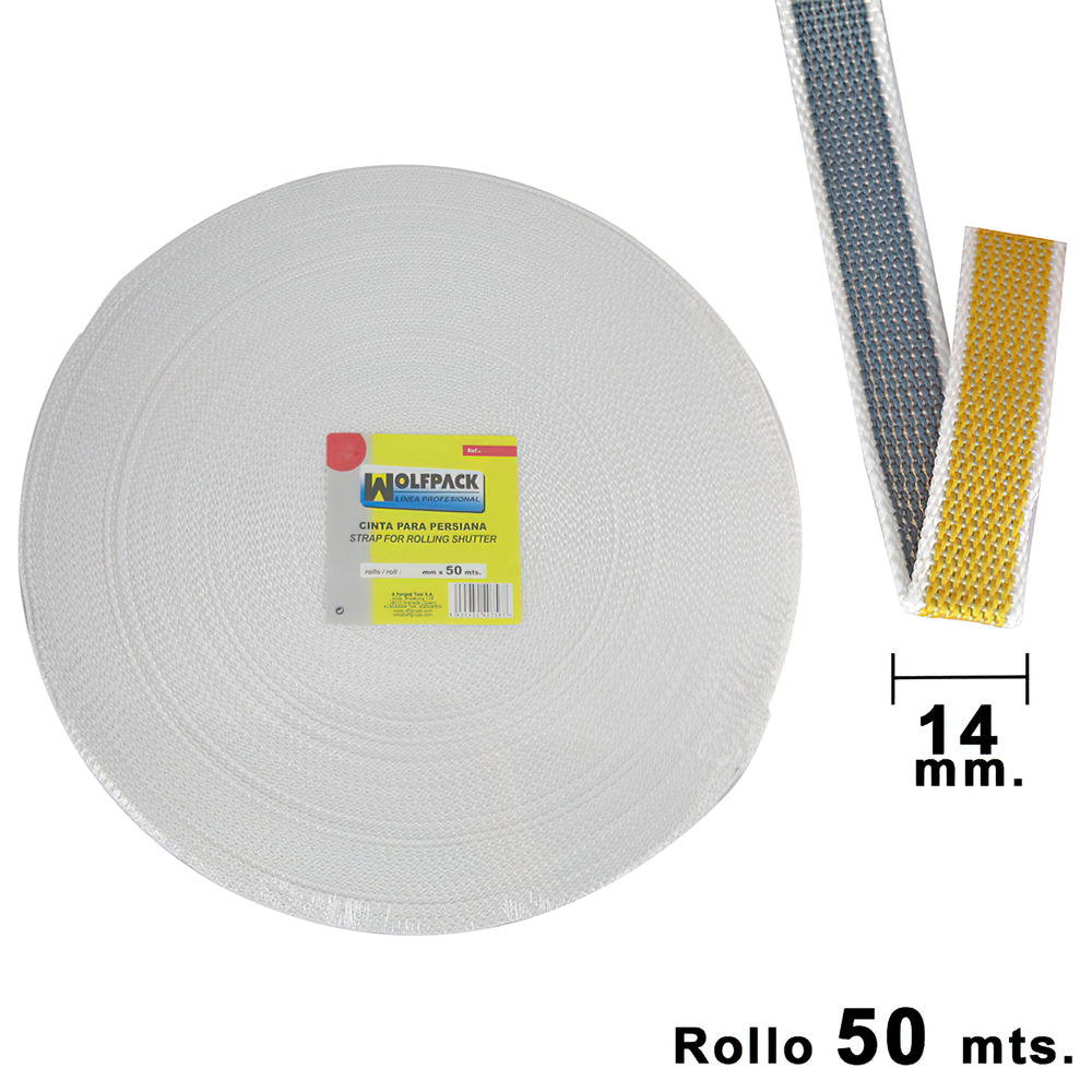 Wolfpack two-color blind tape 14 mm roll 50 meters