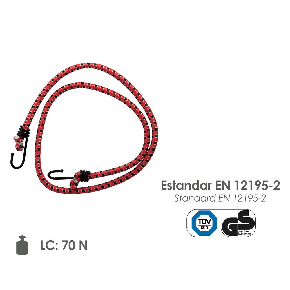 Bungee cord with hooks 1.0 meter 2 units
