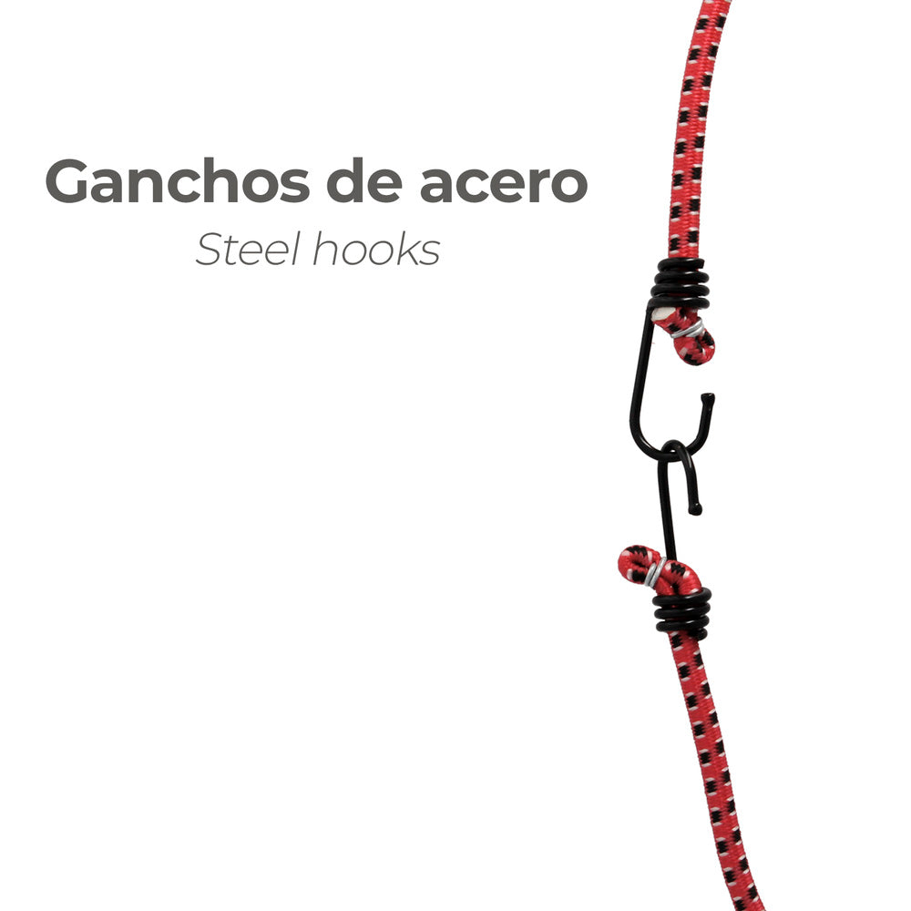 Bungee cord with hooks 1.0 meter 2 units