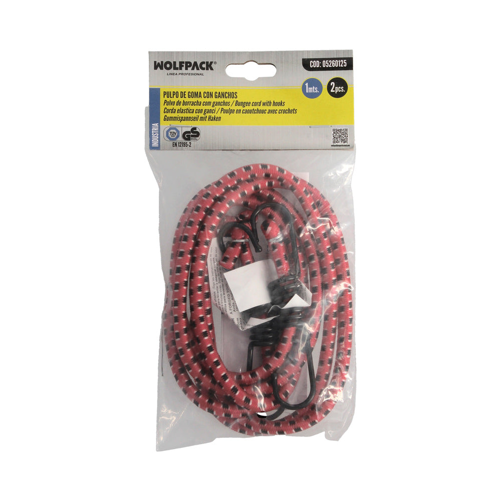 Bungee cord with hooks 1.0 meter 2 units