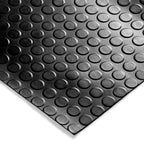 Rubber floor mat, circular pattern, 1.20x10 meters, 3 mm thick, black. Home use