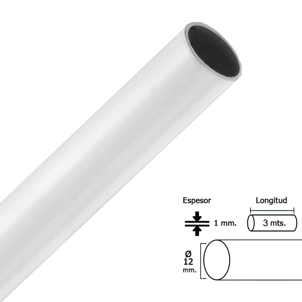 Round white brass-plated wardrobe rail ø 12mm (3.0m rail)