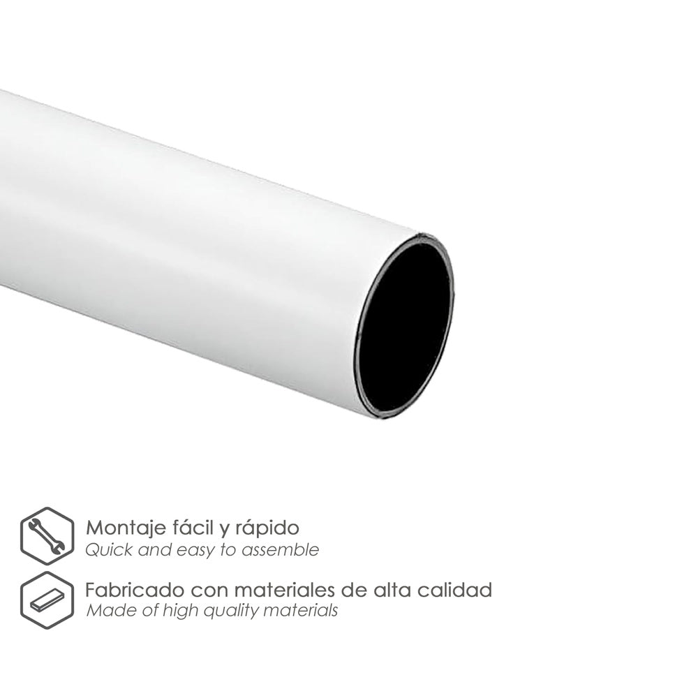 Varão armário latonado branco redondo ø 12mm (varão 3,0mt.)
