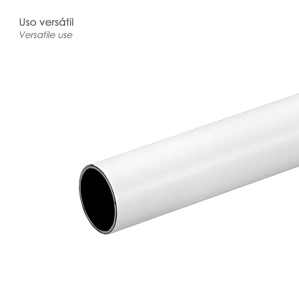 Round white brass-plated wardrobe rail ø 12mm (3.0m rail)