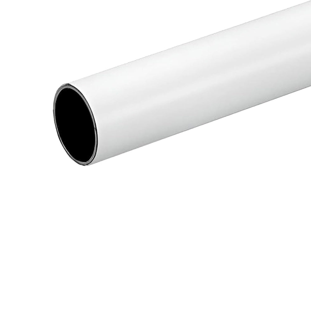 Round white brass-plated wardrobe rail ø 12mm (3.0m rail)