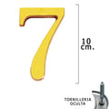Numero latón "7" 10 cm con tornillería oculta (blíster 1 pieza)