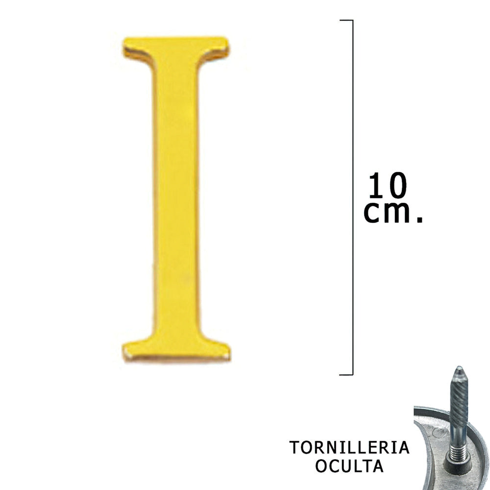 Brass letter "i" 10 cm with concealed fixings (1 pc blister)