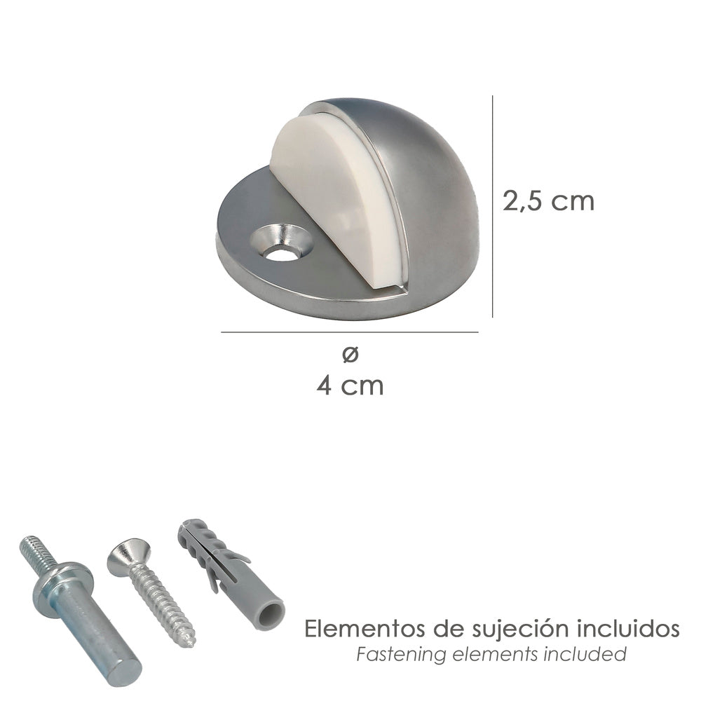 Tope puerta wolfpack atornillar acero inoxidable plata mate