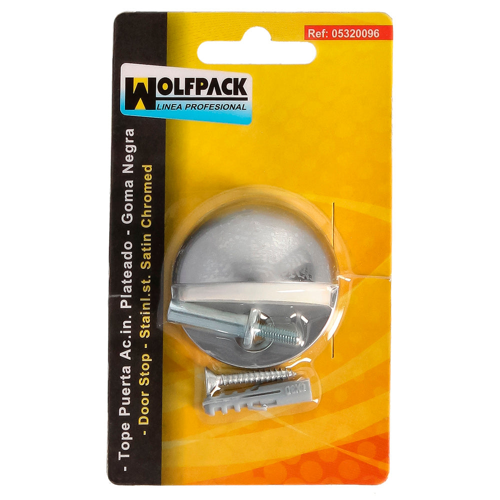 Tope puerta wolfpack atornillar acero inoxidable plata mate