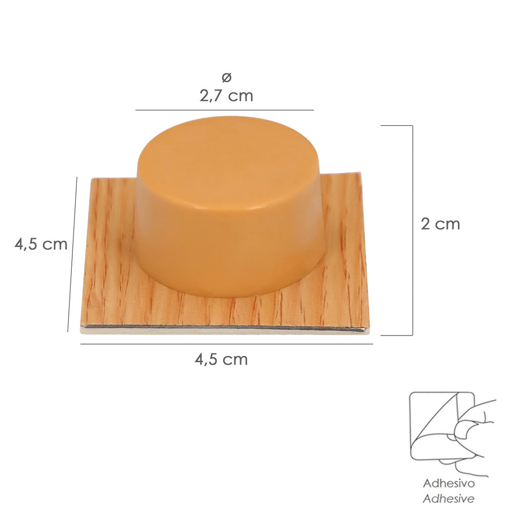 Wolfpack self-adhesive light wood door stop