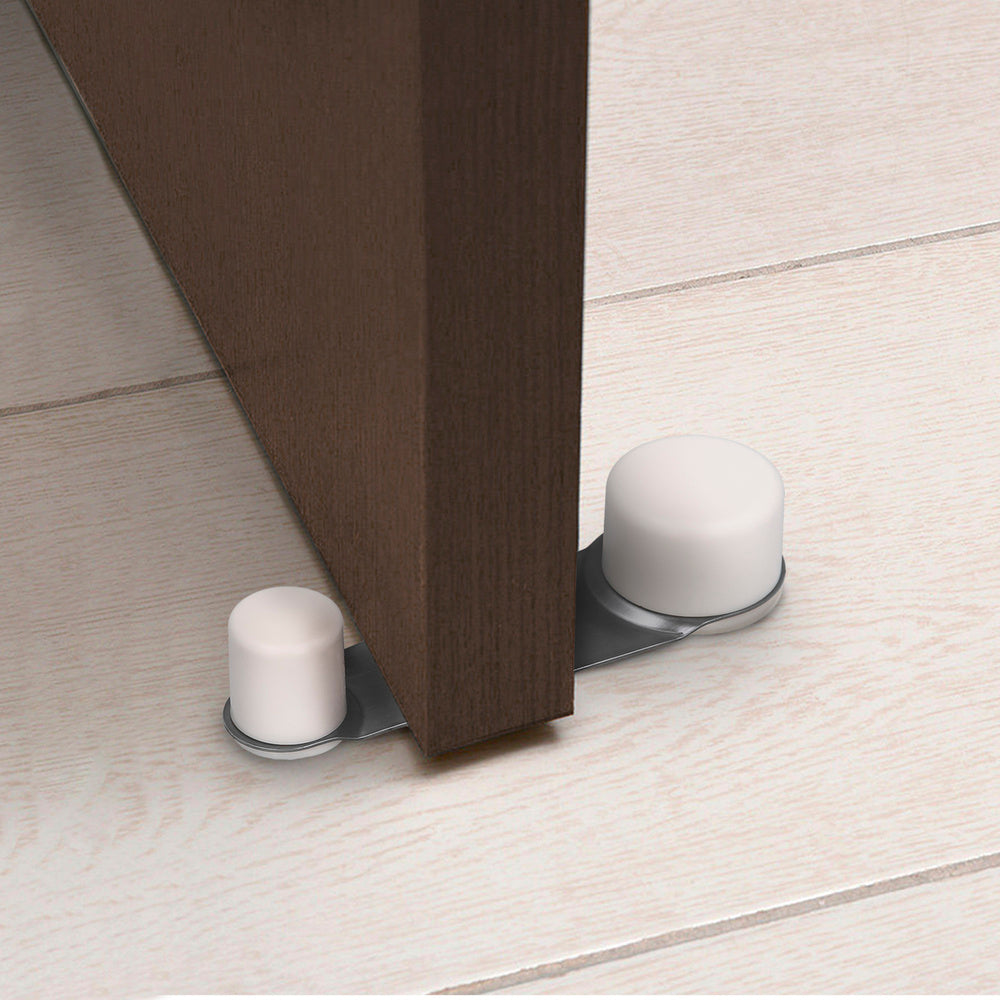 Batente de porta adesivo com suporte branco