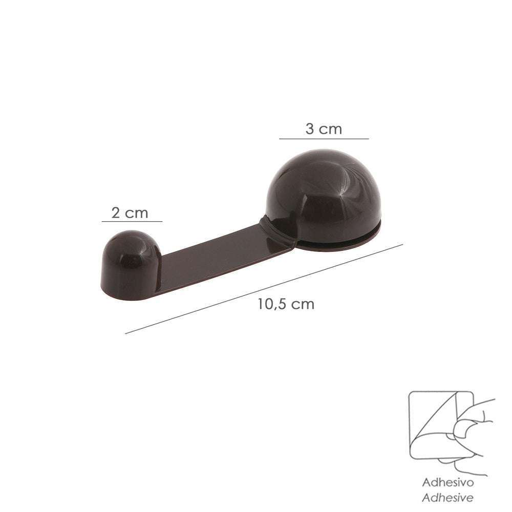 Batente de porta adesivo com suporte castanho