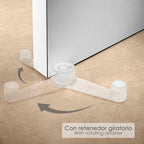 Batente de porta adesivo com suporte transparente
