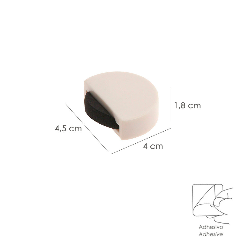 Silent adhesive door stop white