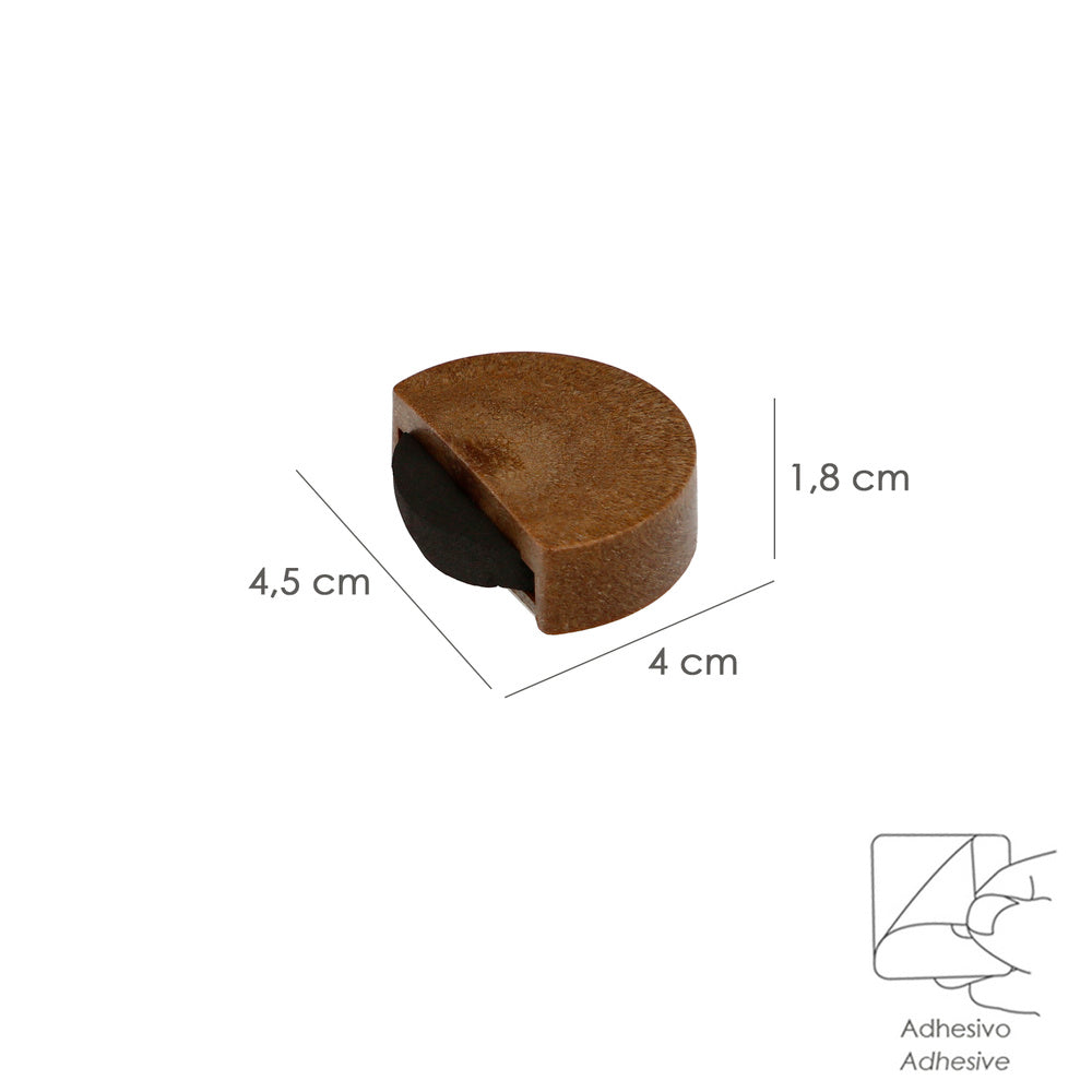 Tope puerta adhesivo silencioso color madera