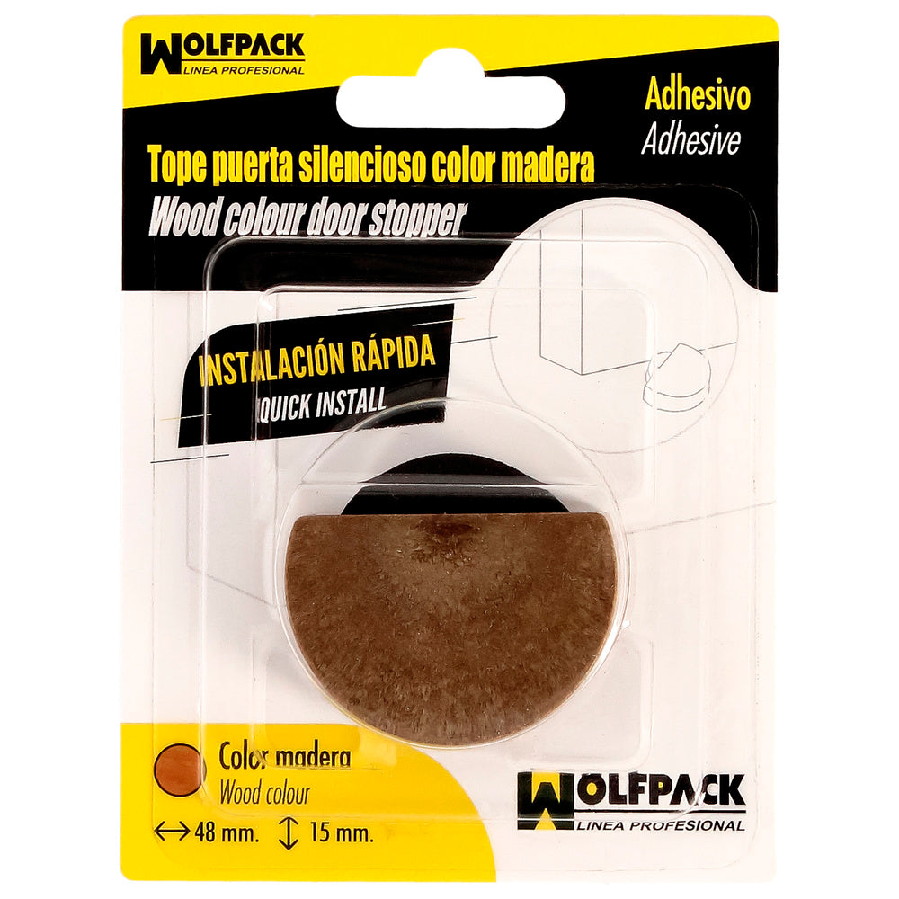 Tope puerta adhesivo silencioso color madera