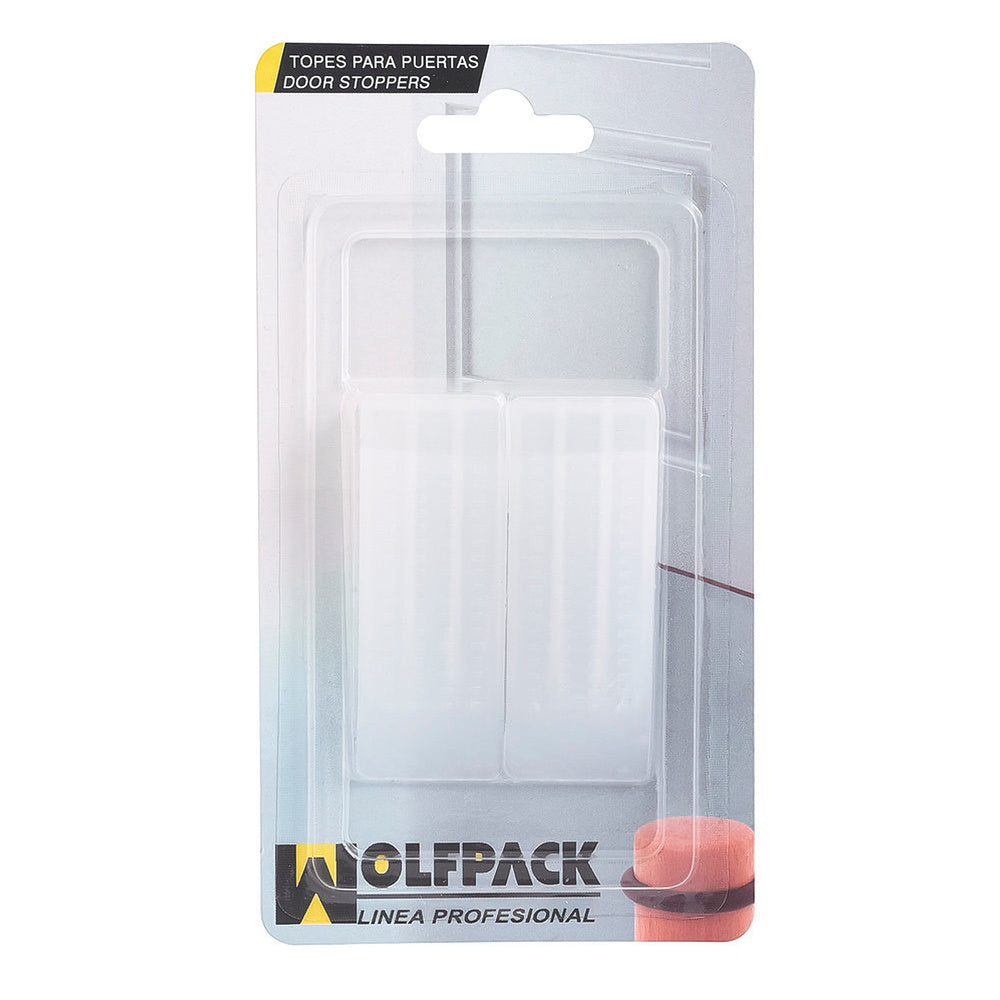 Transparent door wedges (blister pack of 2)