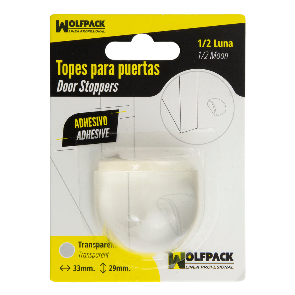 Tope puerta adhesivo transparente media luna