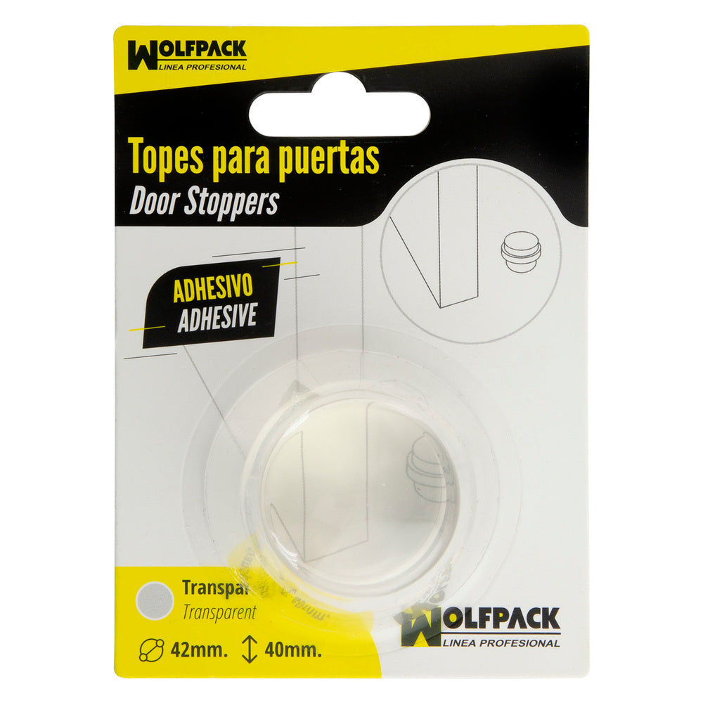 Tope puerta adhesivo transparente redondo