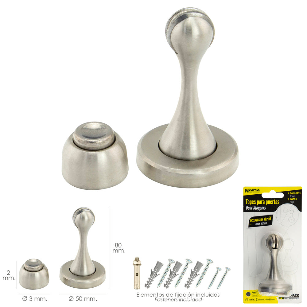 Tope puerta retenedor magnético extrafuerte acero inoxidable para pared y suelo