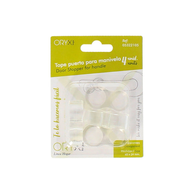 Tope puerta para manivela transparente (blister 4 unidades)