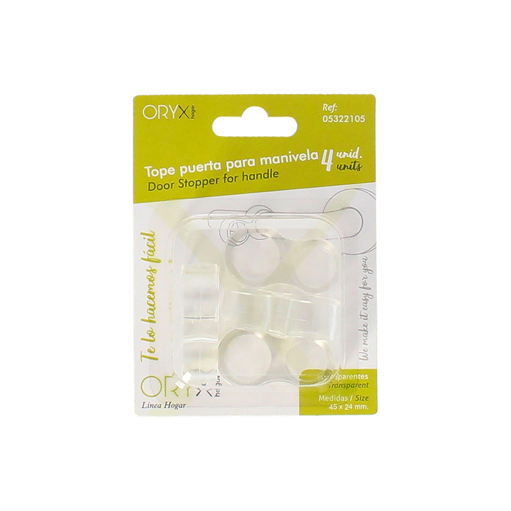 Transparent door stop for handle (blister 4 units)