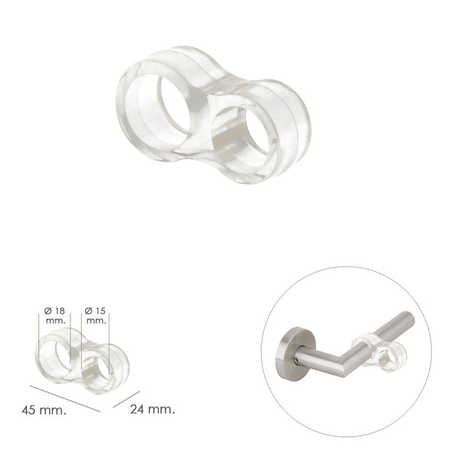 Tope puerta para manivela transparente (blister 4 unidades)