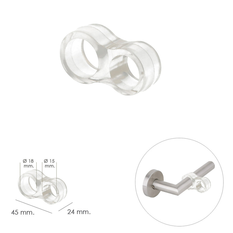 Tope puerta para manivela transparente (blister 4 unidades)