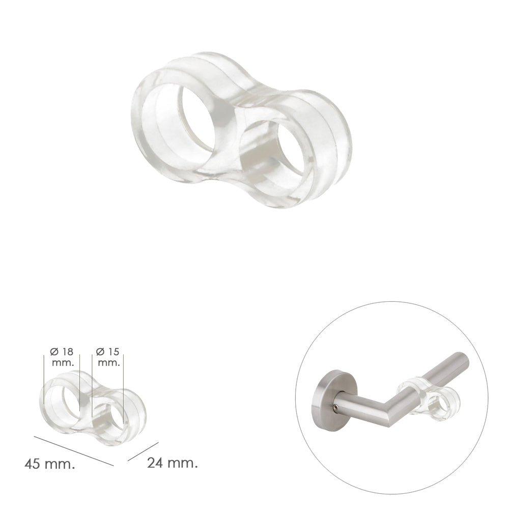 Transparent door stop for handle (blister 4 units)