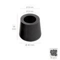 Taco goma andador negro ø 22mm con arandela interior bolsa 50 unidades