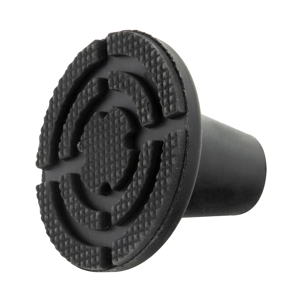 Taco goma bastón negro tubo ø 19 mm / base ø 85 mm tipo ventosa bolsa 5 unidades