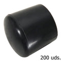 Contera plástico redonda exterior negra  8 mm bolsa 200 unidades