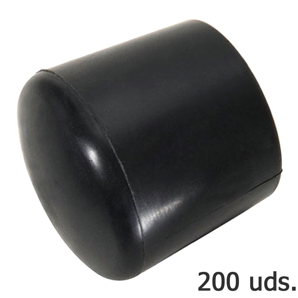 Contera plástico redonda exterior negra  8 mm bolsa 200 unidades