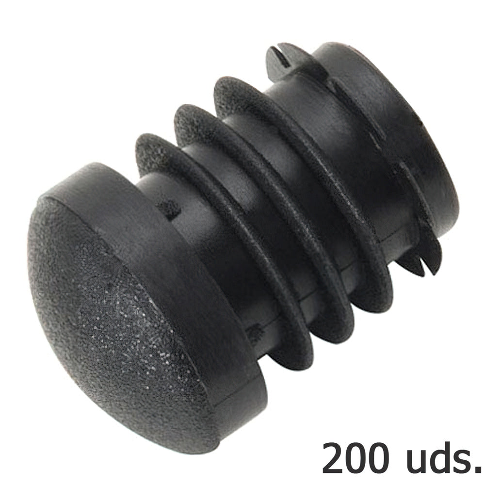 Contera plástico redonda interior negra para tubo exterior ø 22 mm bolsa 200 unidades