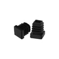 Contera interior plástico cuadrada 16x16 mm color negro. Bolsa 200 unidades. Contera mesa, silla, muebles, estantería