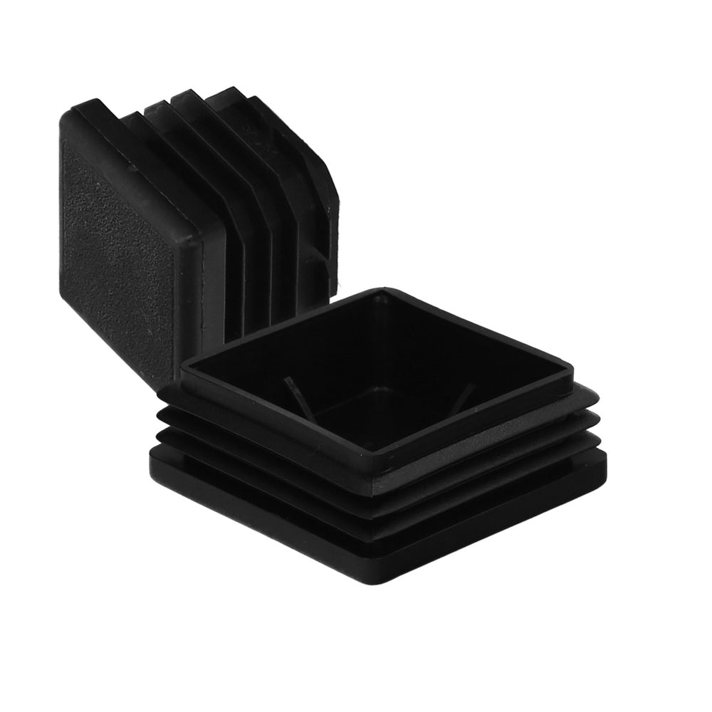 Ponteira interior plástica quadrada 60x60 mm cor preta. Saco 50 unidades. Ponteira mesa, cadeira, móveis, estante