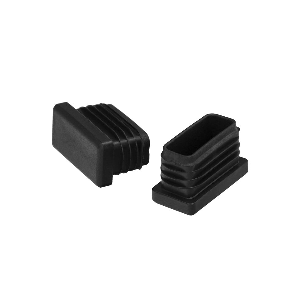 Contera plástico rectangular interior. Color negro 40x20 mm bolsa 200 unidades.