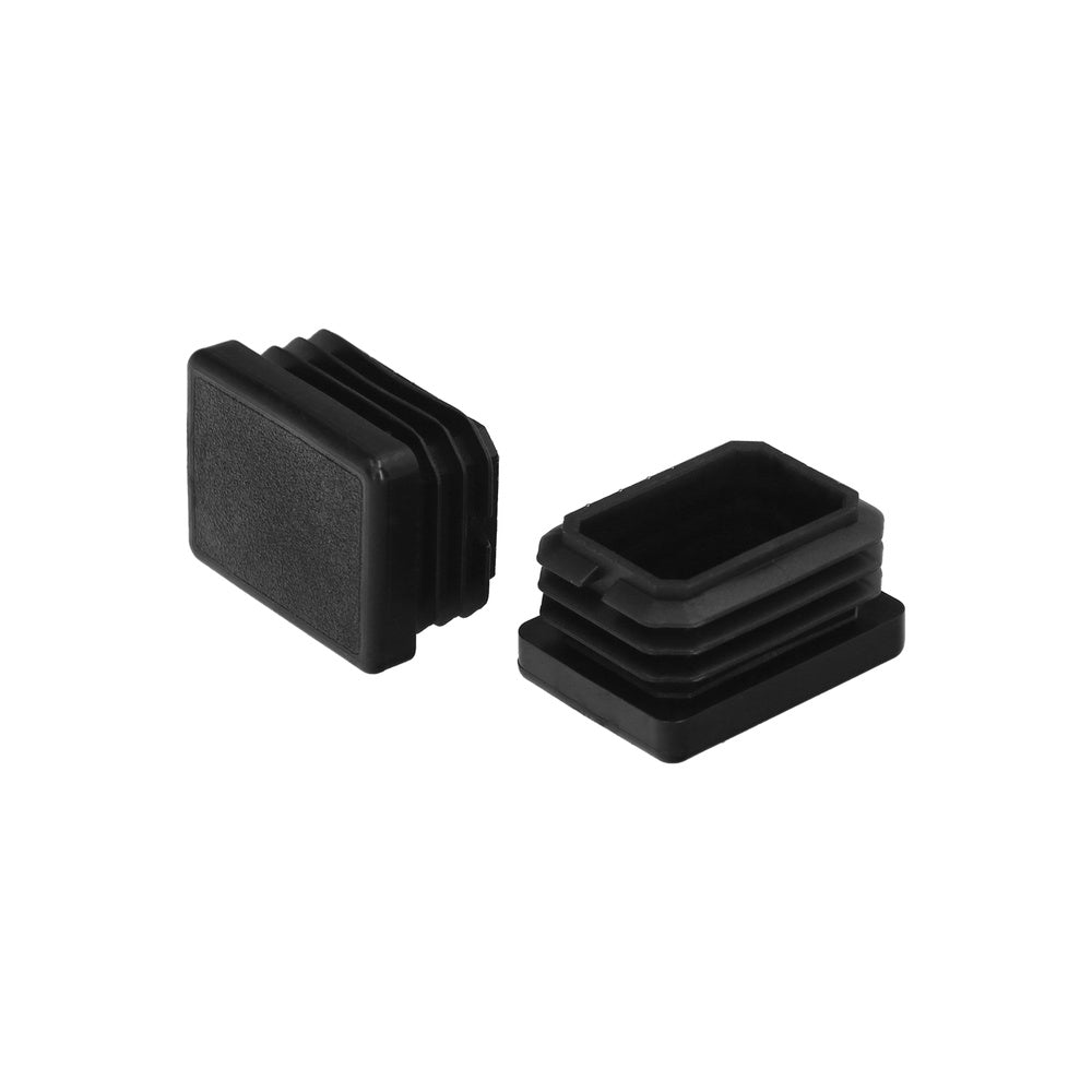 Contera plástico rectangular interior. Color negro 40x30 mm bolsa 200 unidades.