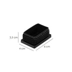 Contera plástico rectangular interior. Color negro 60x40 mm bolsa 100 unidades.