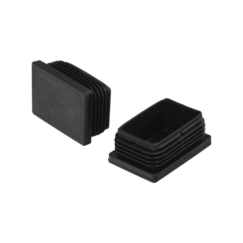 Contera plástico rectangular interior. Color negro 60x40 mm bolsa 100 unidades.