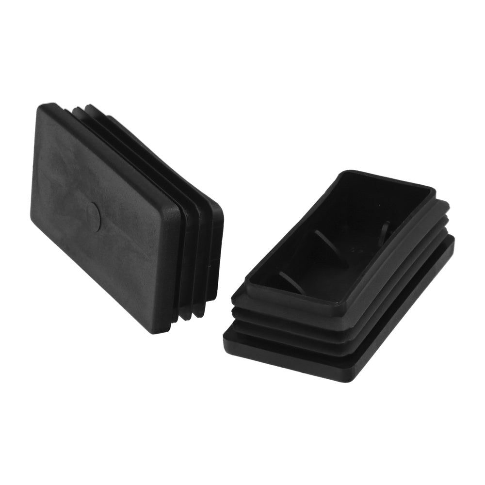 Contera plástico rectangular interior. Color negro 80x40 mm bolsa 100 unidades.