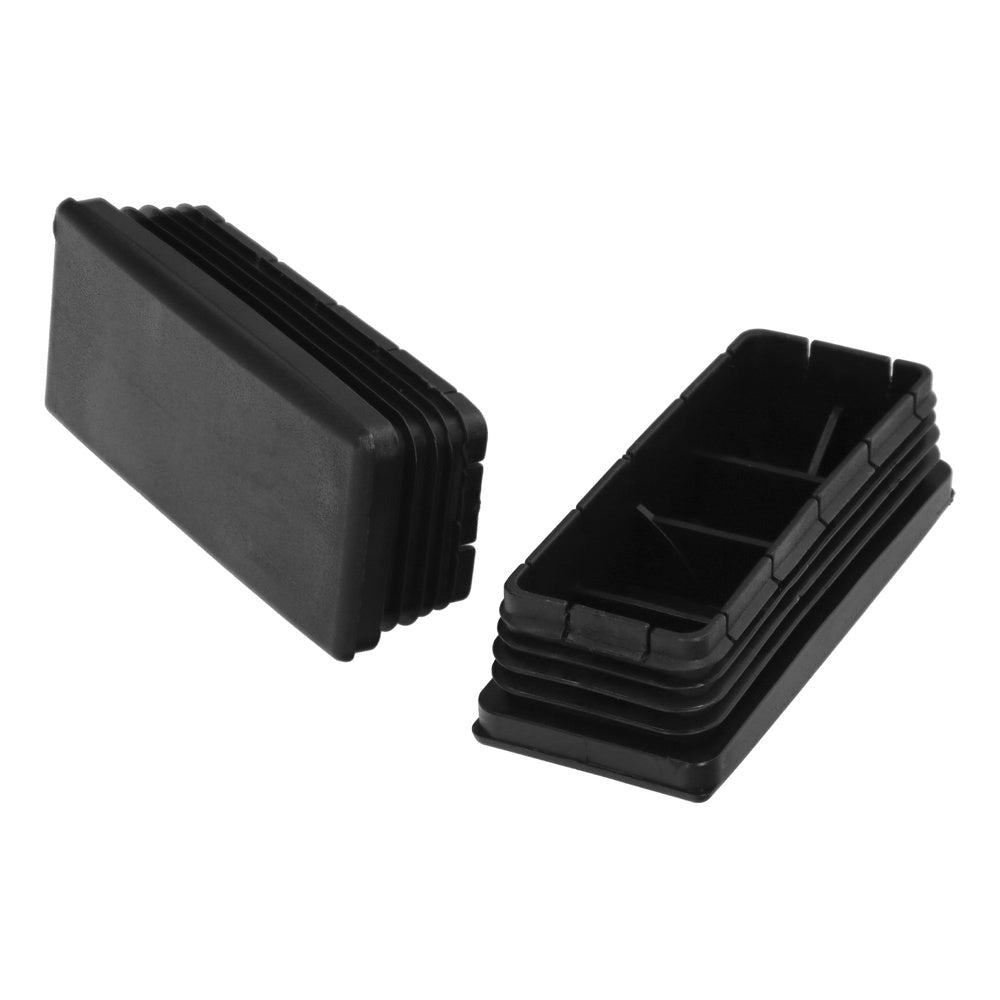 Contera plástico rectangular interior. Color negro 100x40 mm bolsa 25 unidades.