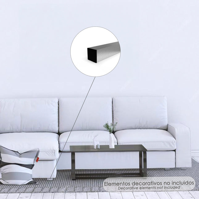 Contera plástico rectangular interior. color negro 100x50 mm bolsa 25 unidades